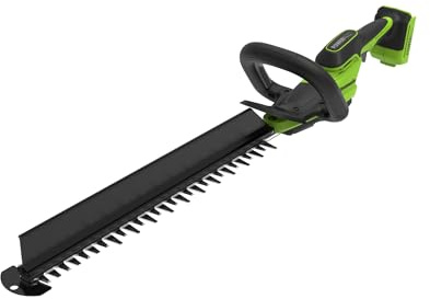 Greenworks 24V Cordless Hedge Trimmer 56cm, Brushless Motor, 28mm Cutting Capacity, Dual Action Steel Blade, Hedge Sweeper, Wrap Handle, Bare Tool HT2202DA1