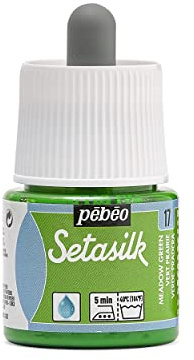 Pebeo Setasilk Meadow Green 45 ml Bottle - Silk paint - 45 ml Pipette cap bottle - Meadow Green