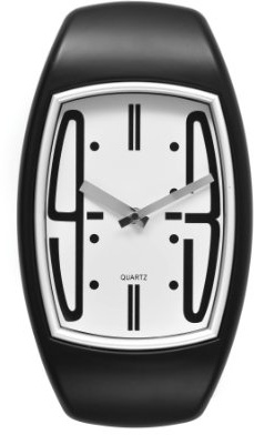 Premier Housewares Oval Wall Clock Mixed Numbers - Black