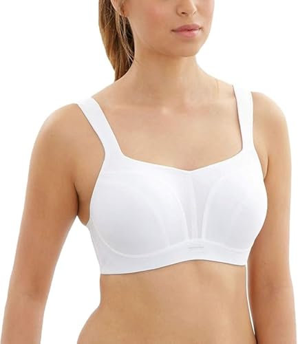 panache Women's Full Cup Plain Sports Bra, White, Size: 32GG