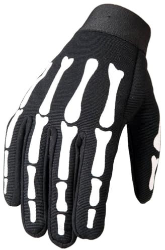 Hot Leathers GVM2007 Skelett-Mechaniker-Handschuhe, Schwarz, Größe XXL