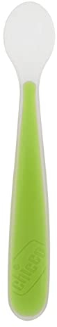 Chicco - Cuchara flexible de silicona, a partir de 6 meses, color verde
