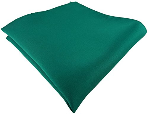TigerTie Satin Einstecktuch in petrolgrün einfarbig Uni - Tuch Polyester - Größe 26 x 26 cm
