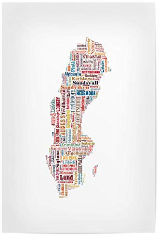 artboxONE Poster 30x20 cm Typografie Sweden Map Black hochwertiger Design Kunstdruck - Bild Karte Schweden Europe