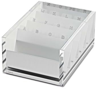 MAULacro - Scatola per biglietti da visita, in acrilico, 1966305, 11,4 x 7,1 x 7,5 cm, trasparente