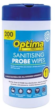 Genware Optima Safe Probe Wipes, Fabric, Blue, Pack of 200