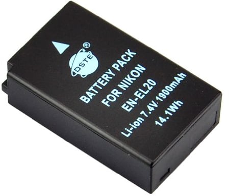 DSTE Rechange Batterie pour Nikon EN-EL20 Coolpix A, Nikon 1 J1, Nikon 1 J2, Nikon 1 J3, Nikon 1 AW1, Nikon 1 S1, Nikon 1 V3
