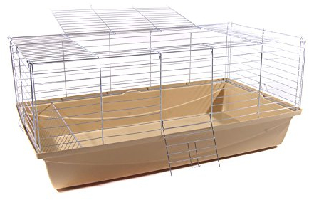 Hasenkäfig Kaninchenkäfig Meerschweinchenkäfig Kleintier Bunny 100x54x48 beige