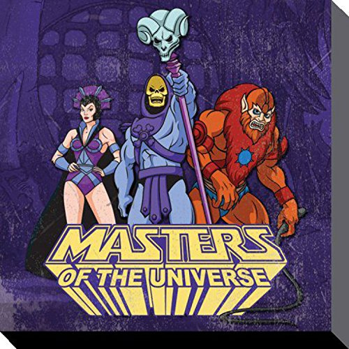 1art1 Masters of The Universe Poster Skeletor Und Catra Bilder Leinwand-Bild Auf Keilrahmen | XXL-Wandbild Poster Kunstdruck Als Leinwandbild 40x40 cm