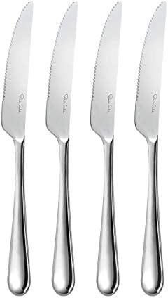 Robert Welch Kingham Bright Cutlery Steak Knife, Set of 4. Made from Stainless Steel. Dishwasher Safe.