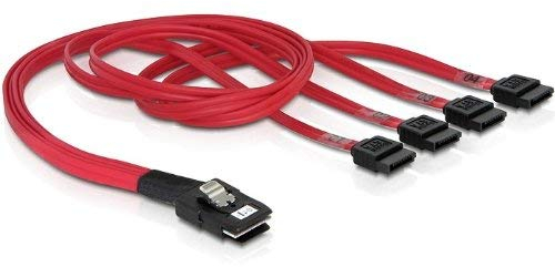 DeLOCK 2X Mini-SAS Kabel (36-polig zu 4 x SATA, 50 cm)
