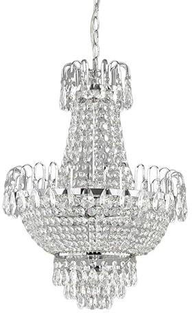 Lindby Pendelleuchte Casparia (Retro, Vintage Antik) in Transparent aus Kristall (5 flammig E14) - Deckenlampe Esstischlampe Hängelampe Hängeleuchte Wohnzimmerleuchte