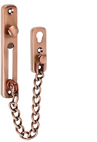 Sayayo Catena Porta Catenella Porta in Acciaio Inox, Chiavistello di Sicurezza Serratura Porta Catenaccio Porta, per Porte e Finestre Interne, Hotel, Casa in Affitto, Bronzo Rosso, EFD9000-R