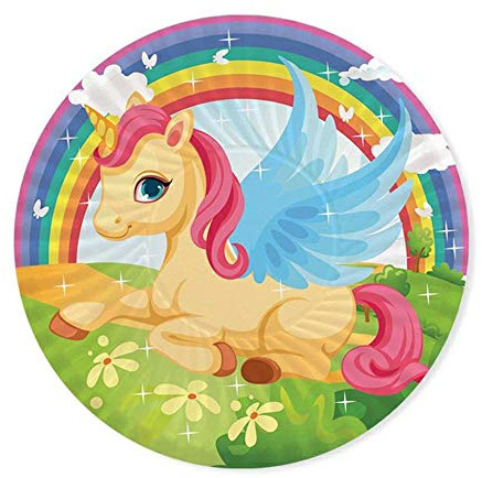 PARTY STORE Assiettes 18 cm licornes 8 pièces