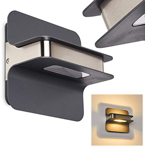 HOFSTEIN LED Außenwandleuchte Blanchard, Wandlampe aus Metall in Schwarz/Nickel-matt, Außenleuchte m. 8,5 Watt, 650 Lumen, 3000 Kelvin, Wandleuchte m. Up&Down Effekt für Terrasse/Hof/Haustür, IP54