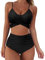 RXRXCOCO Women Wrap Bikini Set Push Up High Waisted 2 Piece Swimsuits Plus Size Swimwear Black