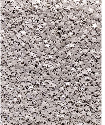 Glimmer/Matt Stars Sugar Sprinkles - Cake, Cupcake & Cookies Decorations (Glimmer Silver, 100g)