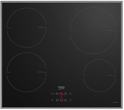 Table de cuisson à induction autonome Beko HII64400MTX cadre en acier inoxydable