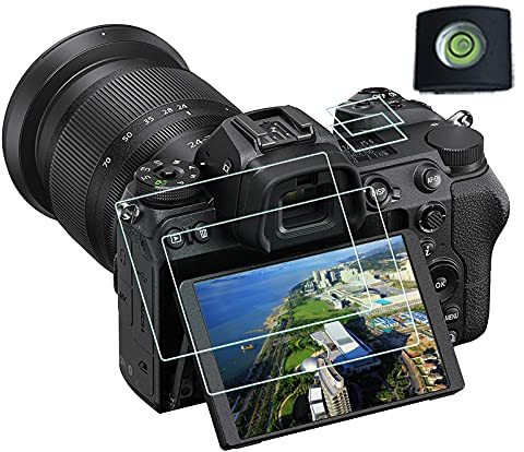 HUIPUXIANG Displayschutz Displayschutzfolie für Nikon Z7 Z7 II Z6 Z6 II Kamera mit Blitzschuh-Abdeckung, 0,3 mm High-Definition, 9H Härte, optische LCD-Premium-Glas-Schutzhülle [2+2 Pack]