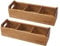 Small Wooden Tea Bag Box 2PCS by HTB, 3 Compartments Acacia Wood Tea Bag Chest with Handle, Mini Countertop Divided Storage Container for Beverage Supplies, Sugar, Sweeteners, Individual Packets