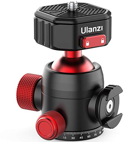 ULANZI Ball Head with Claw Super Quick Release Design, Professional Metal 360° Rotating Panoramic Ball Head with Cold Shoe, Up 44.1lbs Load, for Tripod,Monopod,Slider,DSLR Camera (U-100)