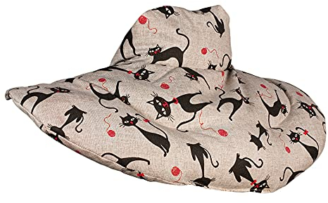 Nackenhörnchen mit Stehkragen Katze-Mimi - Dinkelkissen - Nackenkissen Wärmekissen - Körner-Dinkel-Kissen Nacken Schulter