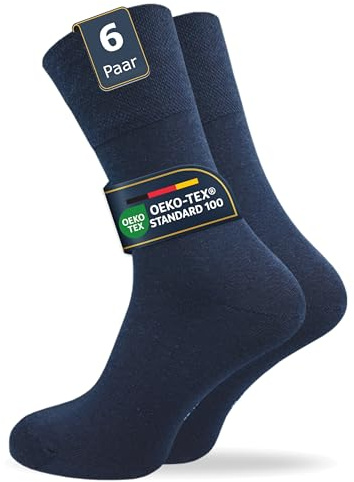 GAWILO Herren Socken (6er-Pack) ohne Gummidruck | extra weiter Komfortbund | Business & Freizeit