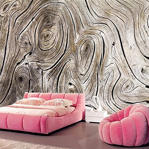 HGFHGD Wandbild 3D Seidentuch Tapete Retro Holzmaserung Abstrakte Kunst Malerei Wohnzimmer Sofa TV Hintergrund Fototapete