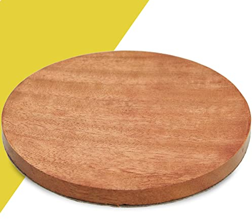 WIKAKERZEN Kerzenteller für Taufkerzen Hochzeitskerzen der Kerzenuntersetzer Teller ist ideal für Kerzen als Dekoteller zum Dekorieren oder als Geschenkartikel (Mangoholz, Kerzen bis 10cm)