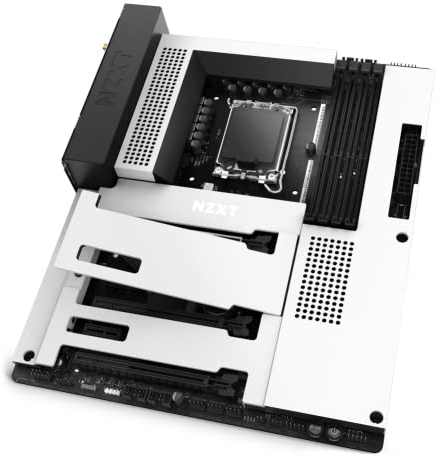 Nzxt N7 Z690 Motherboard - N7-Z69XT-W1 - Conjunto de Chips Intel Z690 (Compatible con CPU de 12 generación) - Placa Base para Juegos ATX - Escudo de E/S Integrado - Conectividad WiFi 6E - Blanco