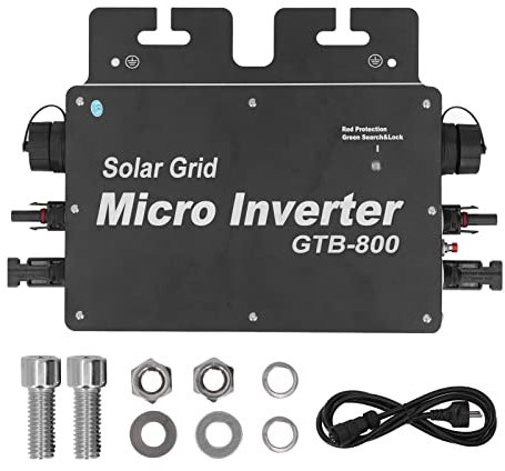 800 W Mikro-Wechselrichter, DC 22-55V to AC 120 V 230 V Automatische Identifizierung WiFi-Steuerung MPPT Solar Grid Tie Inverter(Schwarz)