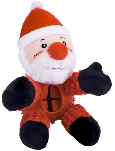4 in 1 Weihnachten Hundespielzeug, Hund kauen Spielzeug Geschenke mit Leckerbissen Spender für Langeweile, Welpe Zähne Spielzeug, Hund interaktives Spielzeug für Geburtstag, Weihnachten Geschenk