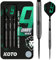 KOTO - 9-Darts Black 90% 25 G, Schwarz, Darts Set inkl. 3 Barrels,Flights + Shafts & Dartwallet, Fester Ringgrip