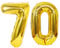 D2D | Party Balloon Zahl 70 XXL in Gold - Größe: 100 cm - Folienballons - Zahlenballons - Geburtstagdeko - Gnadenhochzeit - Helium Ballons