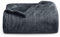 Oxford Homeware Fleece Blanket Sofa Throw Cuddly Reversible Soft Throws for Bed, Couch, Settee, Travel Lightweight and Breathable Blanket fit All Season (Grey, Throw/Single)