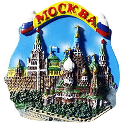3D-Kühlschrankmagnet, Moskau, Russland, Souvenir, Geschenk, Kunstharz, handgefertigt, Moskau-Kühlschrankmagnet, Heim- und Küchendekoration, Kollektion
