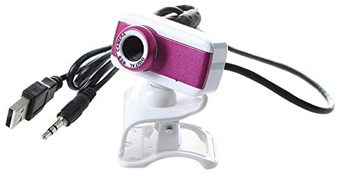 USB 2.0 HD Webcam Camera 1080P with Miniphone for Computer Desktop PC Laptop Rose