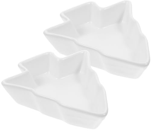 Angoily 2 Stück Weihnachtsbaumförmige Teller Aus Keramik Weihnachts-Serviertablett Geschirr Weihnachtssnack Süßigkeiten Vorspeise Servierplatten Kekse Süßigkeitenbehälter Für