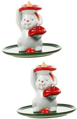 Ciieeo 2St Rabbit Flow Weihrauchbrenner Pilz-Räuchergefäß Leiterband für Jalousien Weihrauchhalter Rückfluss Räuchergefäß Räucherstäbchenhalter Brenner Hase Ornamente Haushaltsprodukte