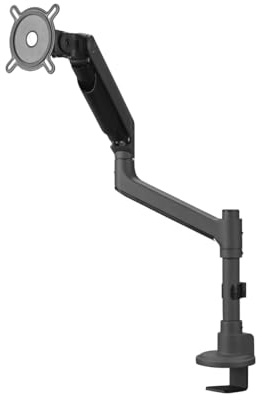 One For All Universal Heavy Duty Monitorarm für 17-50 Zoll – VESA 75/300 mm – Höhenverstellung – Neigen (70°), Schwenken (180°) und Drehen (360°) – Max. Gewicht – 20 kg pro Bildschirm–Schwarz (DM5110)