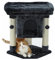 Katzen Kratzbaum Katzenbaum - mit großem XL Liegeplatz, Katzenhöhle - optimale Liegemulde Plattform für ältere Katzen mit wenig Sprungkraft und Katzen Neulinge - Höhe 61 cm - grau