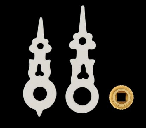 KD89 Zeiger aus weißem Kunststoff, hochwertige Verarbeitung, für Kuckucksuhr, verschiedene Größen erhältlich – mit Zentralmutter aus Messing (23/27)