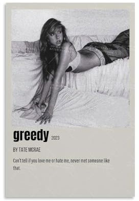 DNHBNV Tate Mcrae Poster, Sänger-Poster, Leinwand, farbecht, Wandkunst, dekoratives Gemälde für Wohnzimmer, Schlafzimmer, Heimdekoration, 30 x 45 cm, ungerahmter Stil