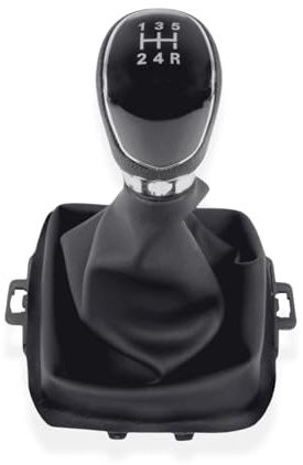 1neiSmartech Set Schaltknauf 5 Gang und Schaltsack aus Kunstleder, kompatibel mit Ford Fiesta MK5 2008 und MK6 2008-2012, OEM 8A6R-7H409-MA, 8A6R7H409MA, 1556845
