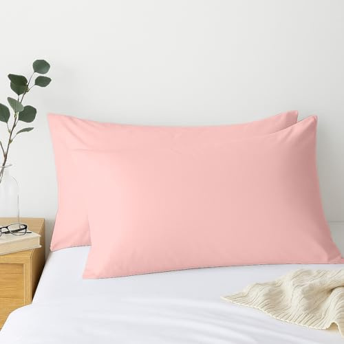 Comfort Beddings Premium Quality 800 Thread Count 100% Egyptian Cotton Pair of Pillow Cases Blush Pink, Envelope Closure - Superking (50cm x 90cm)