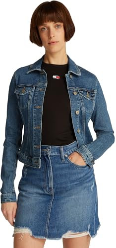 Tommy Jeans Damen Vivianne Skn Jacket Ext Bi8130 Dw0dw20120 Trucker-Jacke, Denim (Denim Medium), L EU