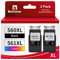BunToner PG-560XL CL-561XL Patronen Kompatibel für Canon druckerpatronen 560 561 für Pixma TS5350 TS5351 TS5352 TS5353 TS7450 TS7451 (Schwarz,Tri-Color-Pack)