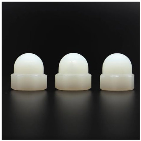 5–20 Stück DIN1587 M3 M4 M5 M6 M8 M10 M12 weiß schwarz Nylon Hutmuttern Kunststoff dekorative Abdeckung Halbkreis Hutmutter(WHITE,M10 5pcs)