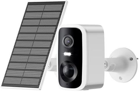 Bytelink Solarbetriebene Überwachungskameras für den Außenbereich, batteriebetriebene 2K 4MP WLAN-Kameras für die Heimüberwachung, PIR-Bewegungserkennung, wasserdicht, Farbnachtsicht