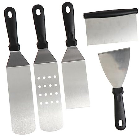 NAMOARLY 5stücke Teiliges Edelstahl-pizzaschaufel Perforiertem Design Für Optimalen Pizza-transfer Hitzebeständigem Griff Und Vielseitiger Anwendung Küche Und Grill